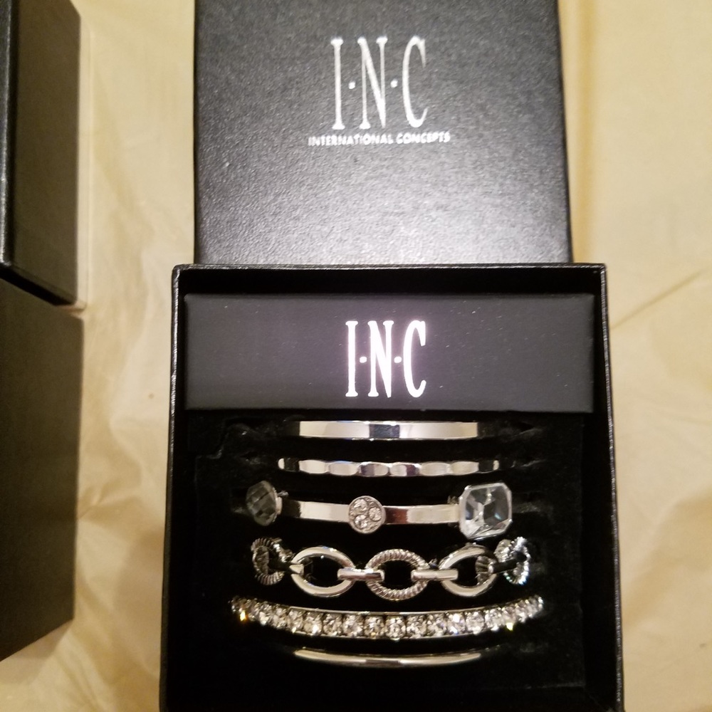 INC Multi Bangle Silver Set